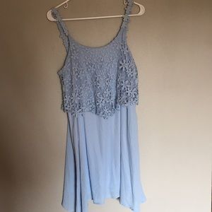 Blue partial lace dress